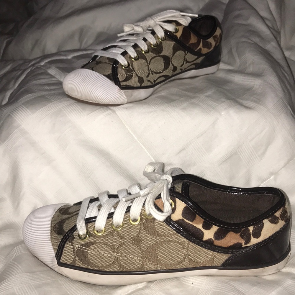 6.5 leopard print Coach sneakers